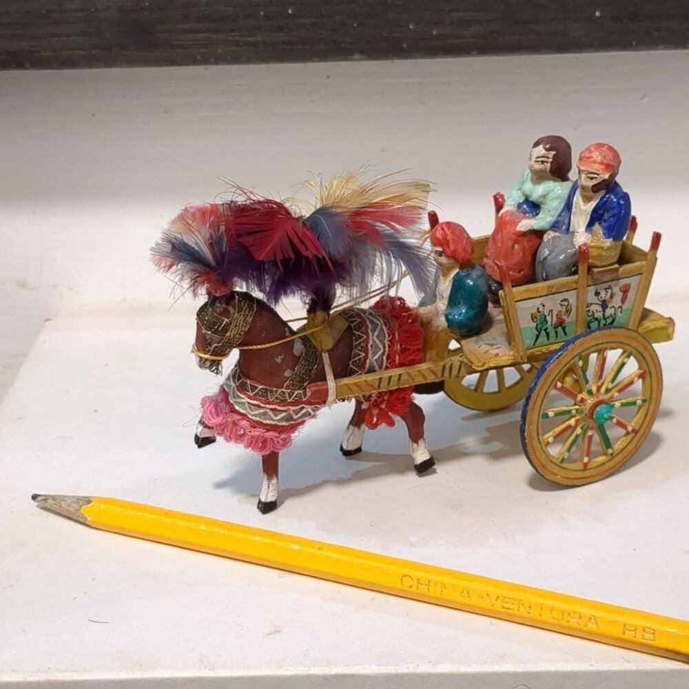 Italian Horse with Cart Figurine